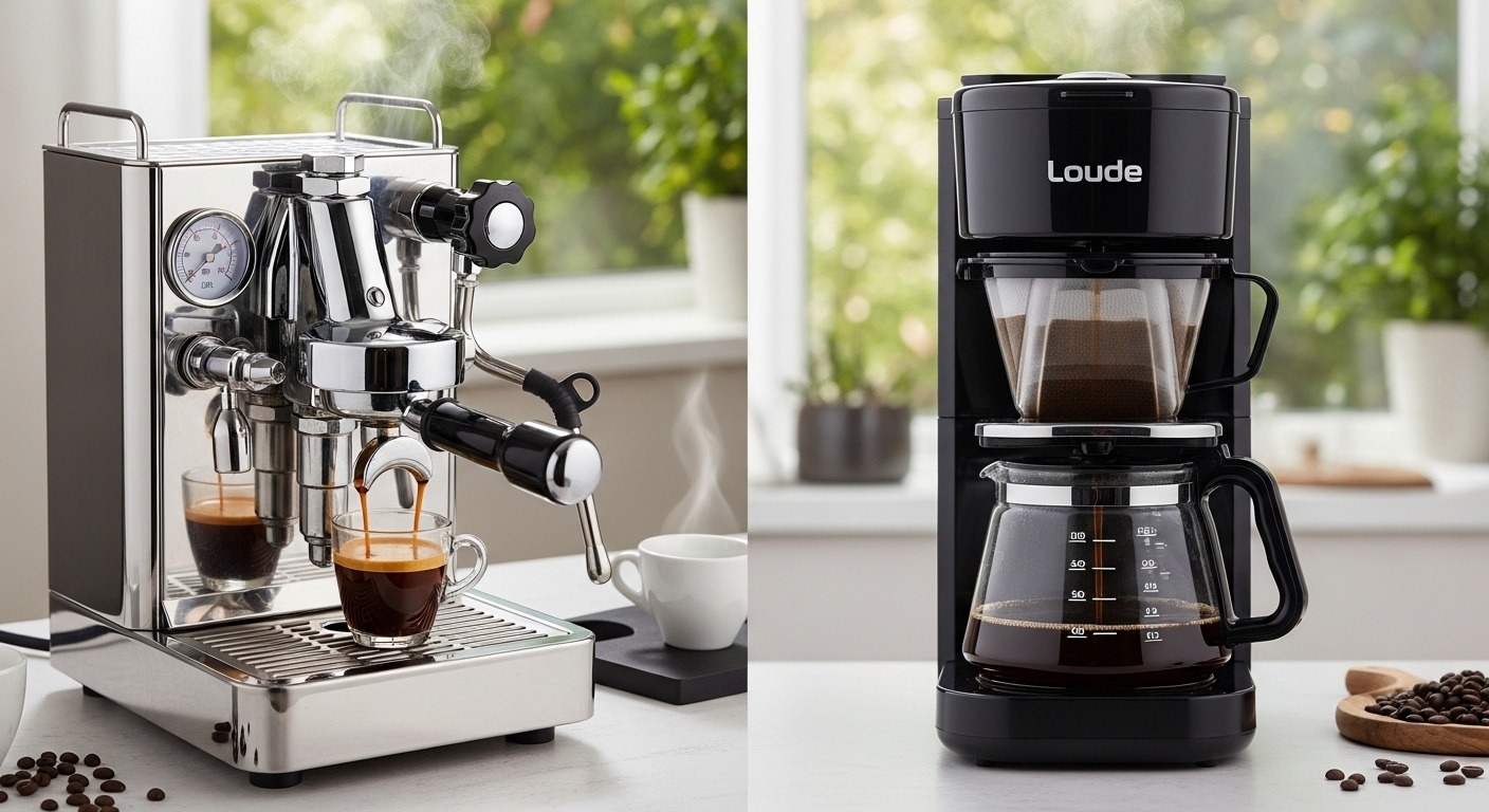 Coffee strength comparison chart showing espresso vs drip metrics