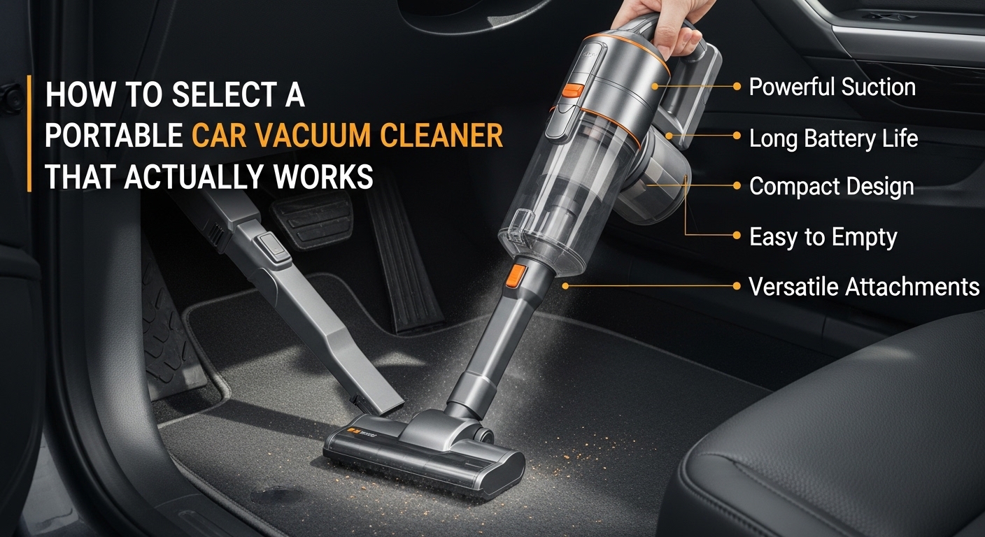 portable car vacuum cleaner cleaning car seat upholstery